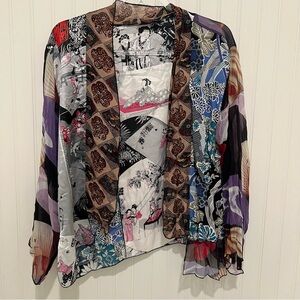 Colorful Sheer Kimono Jacket